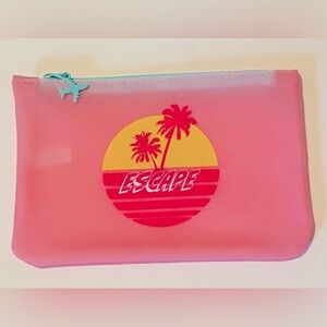 NWOT Ipsy Pink & Blue Translucent Escape Makeup Bag